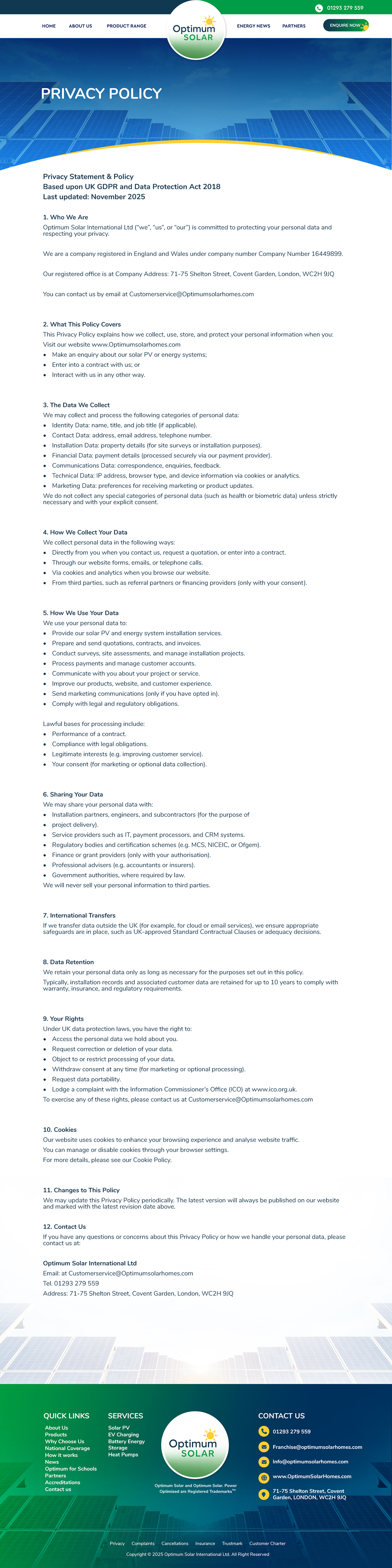 Web Design by Blue Sparrow for Optimum Solar International | Design #36425702