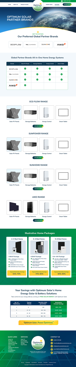 Web Design by Blue Sparrow for Optimum Solar International | Design: #36425705