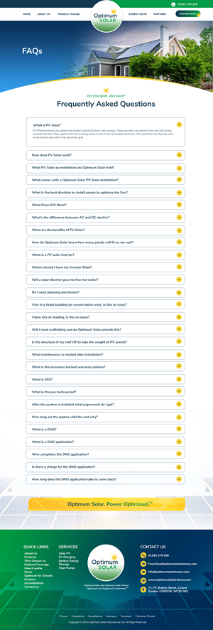 Web Design by Blue Sparrow for Optimum Solar International | Design: #36425707