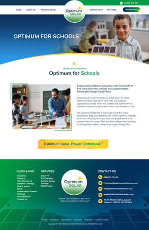 Web Design by Blue Sparrow for Optimum Solar International | Design: #36425709