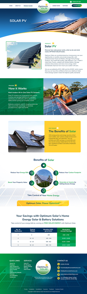 Web Design by Blue Sparrow for Optimum Solar International | Design: #36425713