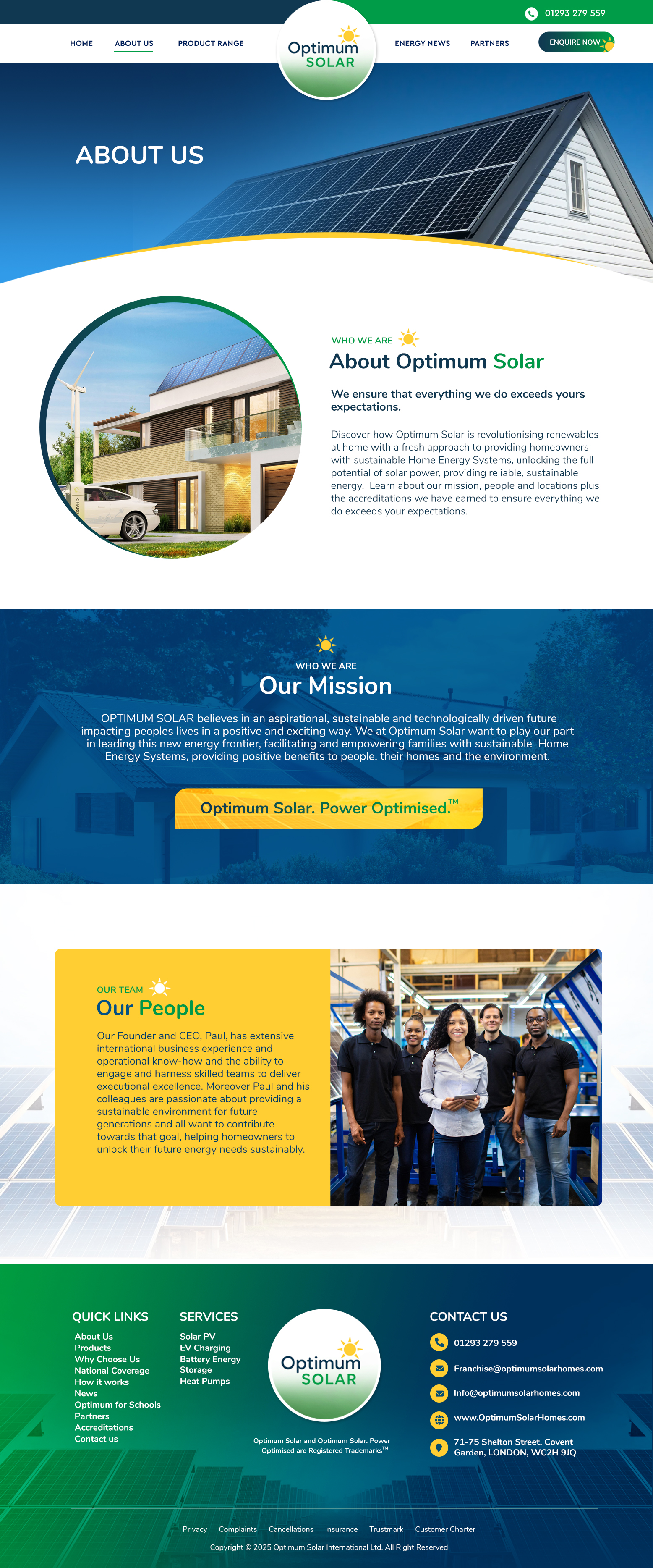 Web Design by Blue Sparrow for Optimum Solar International | Design #36425715