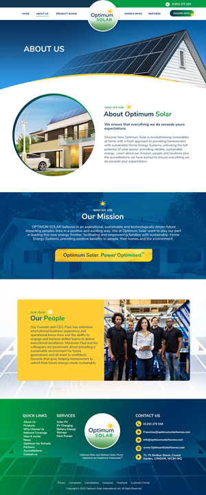 Web Design by Blue Sparrow for Optimum Solar International | Design: #36425715