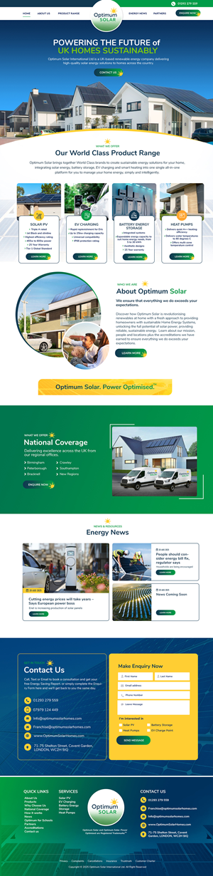 Web Design by Blue Sparrow for Optimum Solar International | Design: #36425716