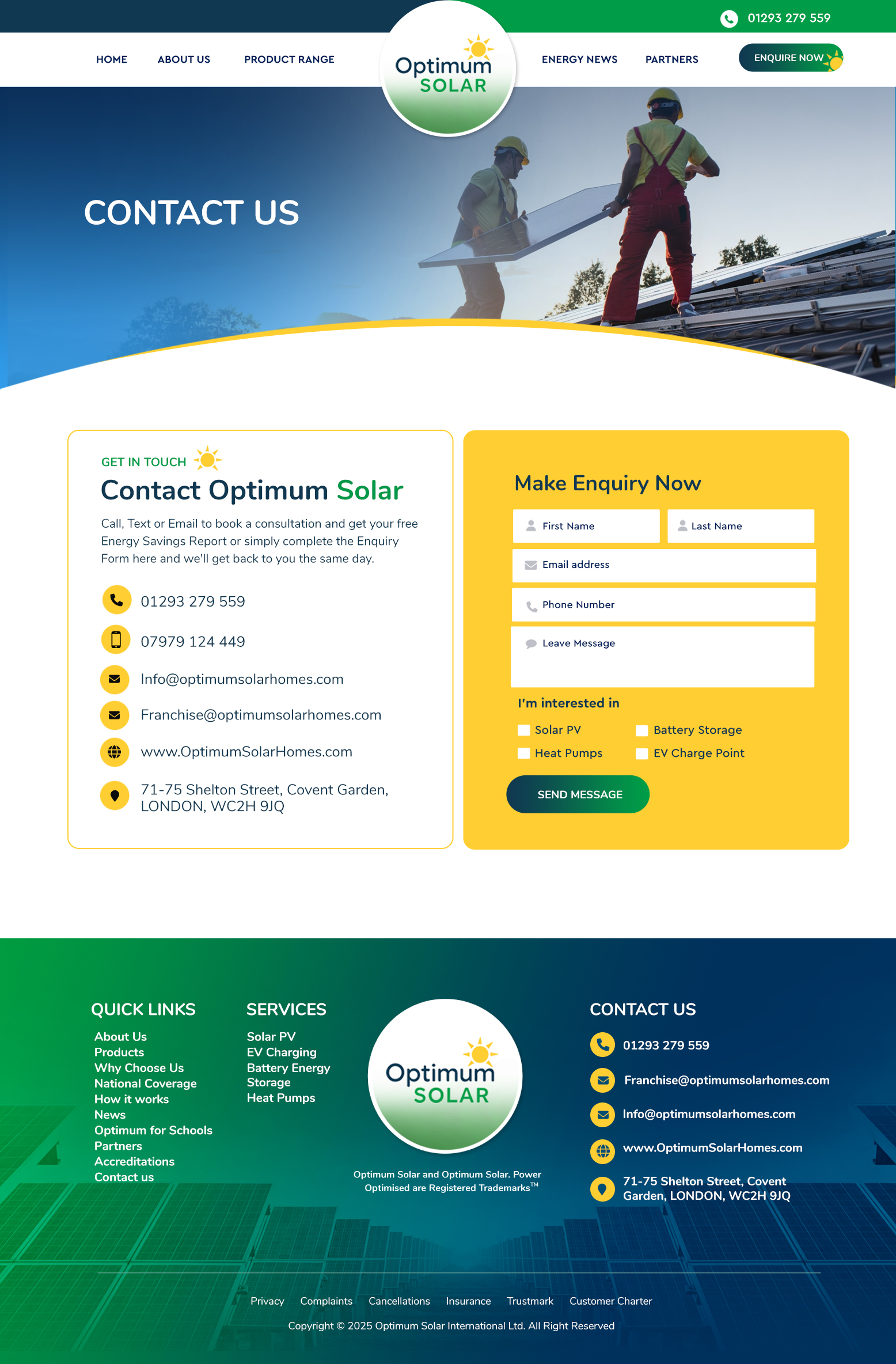 Web Design by Blue Sparrow for Optimum Solar International | Design #36425717