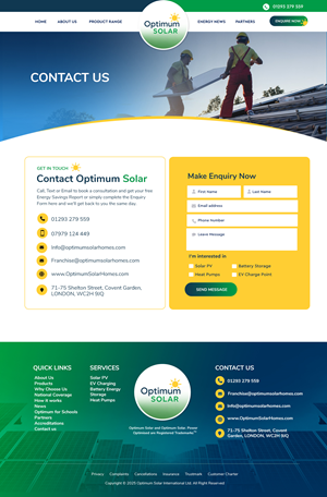 Web Design by Blue Sparrow for Optimum Solar International | Design: #36425717