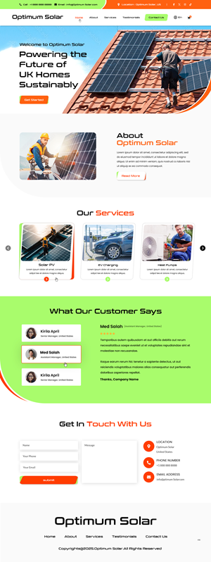 Web Design by pb for Optimum Solar International | Design: #35957082