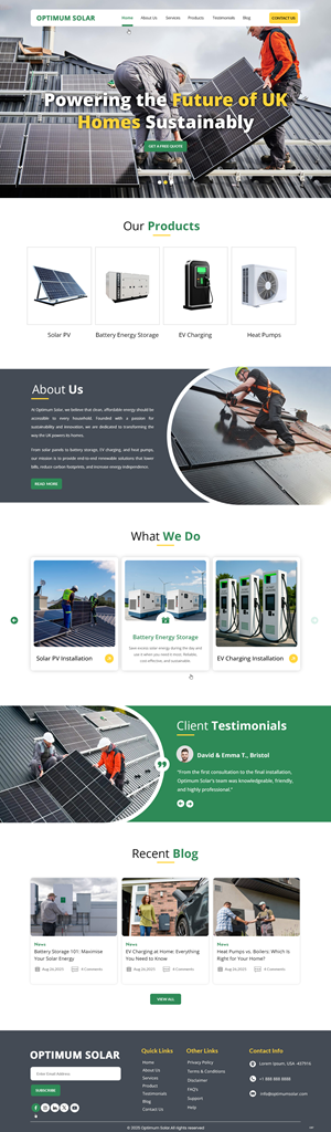 Web Design by pb for Optimum Solar International | Design: #35957084