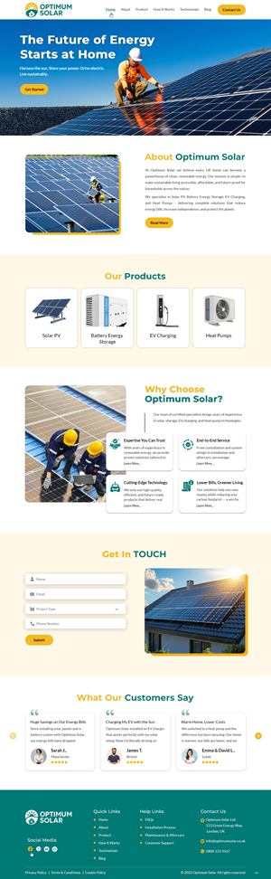 Web Design by pb for Optimum Solar International | Design: #35957089