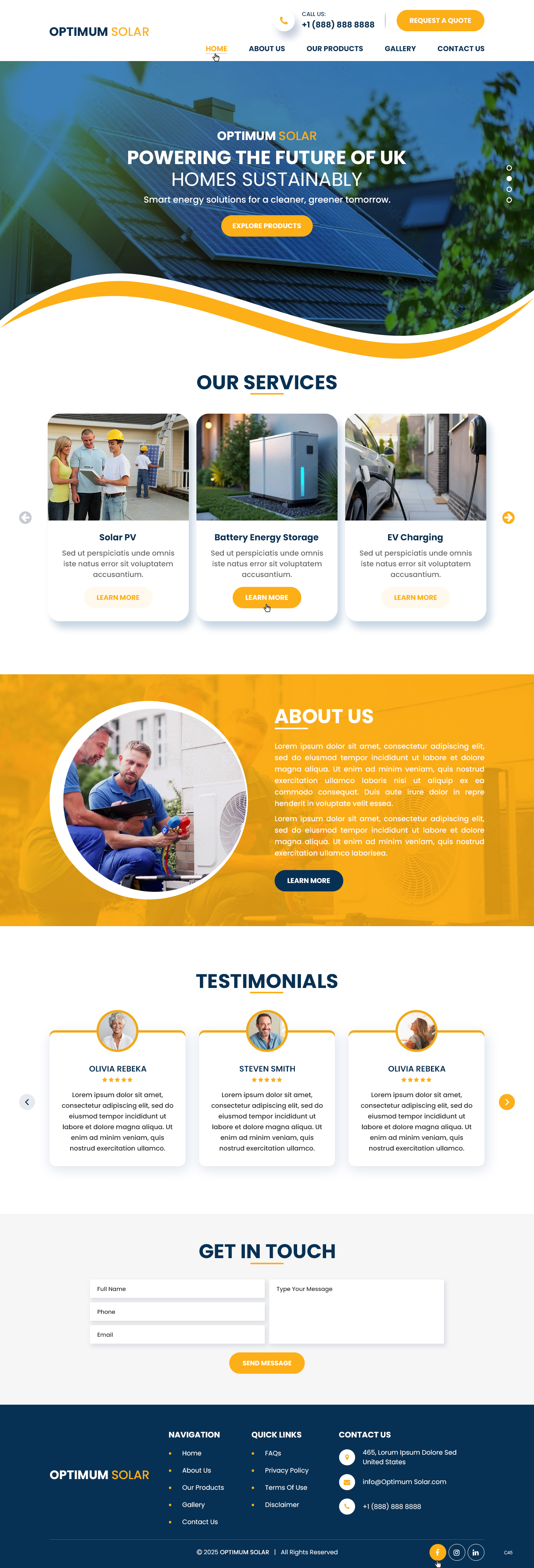 Web Design by pb for Optimum Solar International | Design #35957093