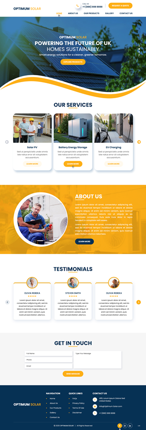 Web Design by pb for Optimum Solar International | Design: #35957093