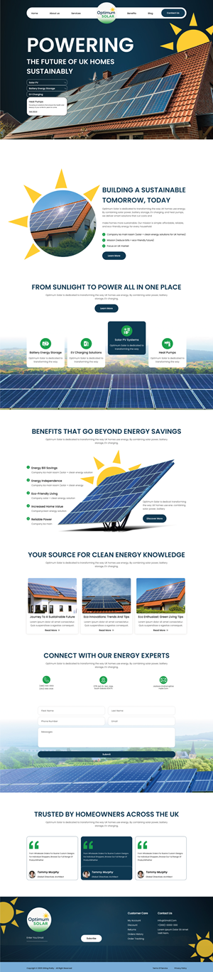 Web Design by victipedia for Optimum Solar International | Design: #36050258