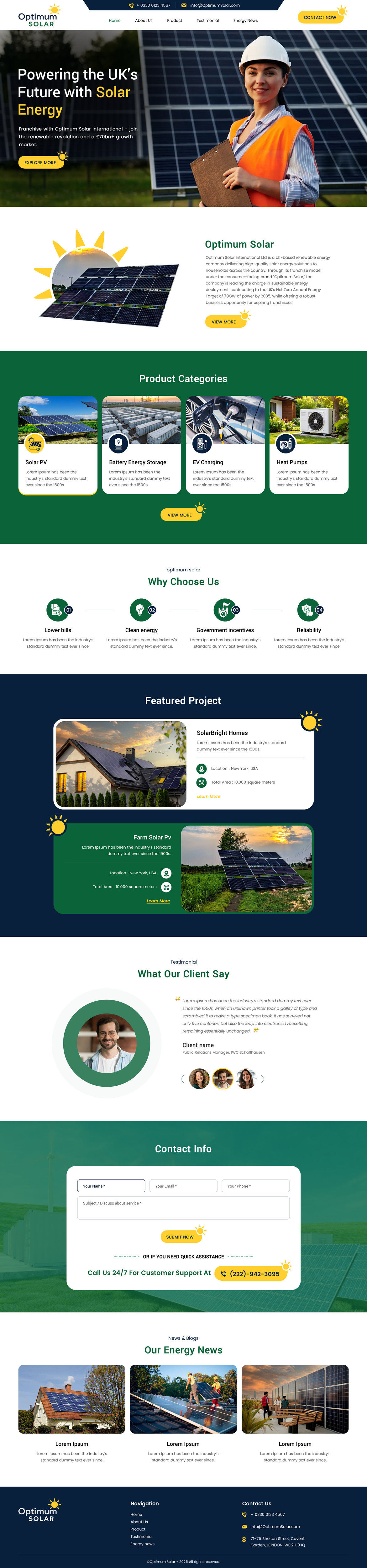 Web Design by rightway for Optimum Solar International | Design #35965728