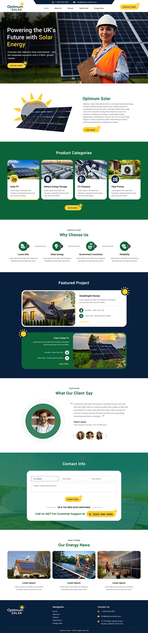 Web Design by rightway for Optimum Solar International | Design: #35965728
