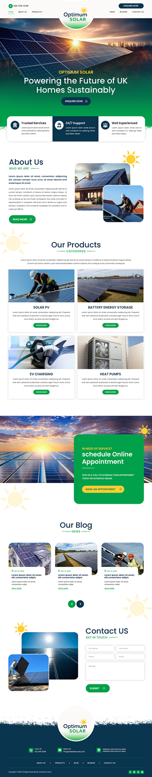 Web Design by Creations Box 2015 for Optimum Solar International | Design #35954337