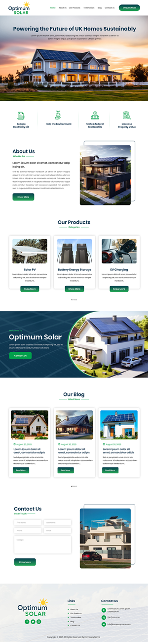 Web Design by Creations Box 2015 for Optimum Solar International | Design: #35954338