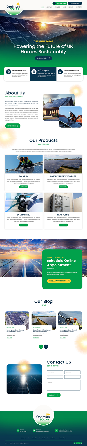 Web Design by Creations Box 2015 for Optimum Solar International | Design: #36047681