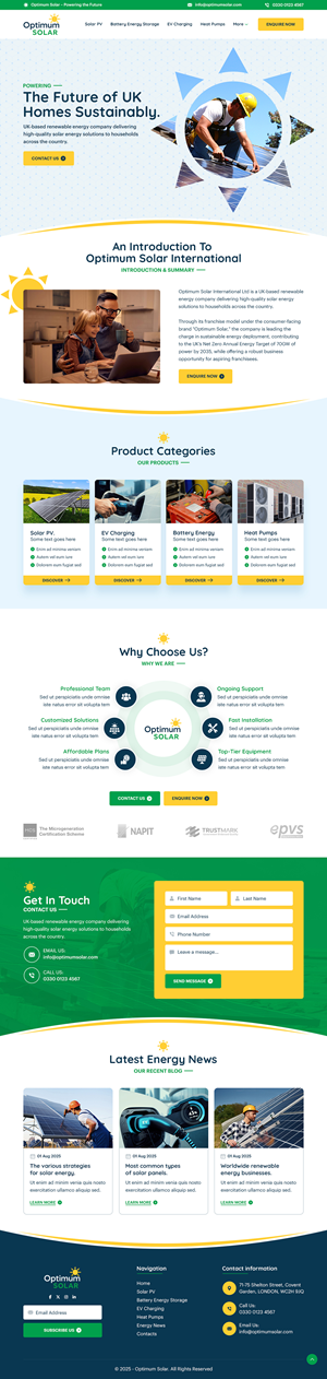 Web Design by sai.designer87 for Optimum Solar International | Design: #35966919