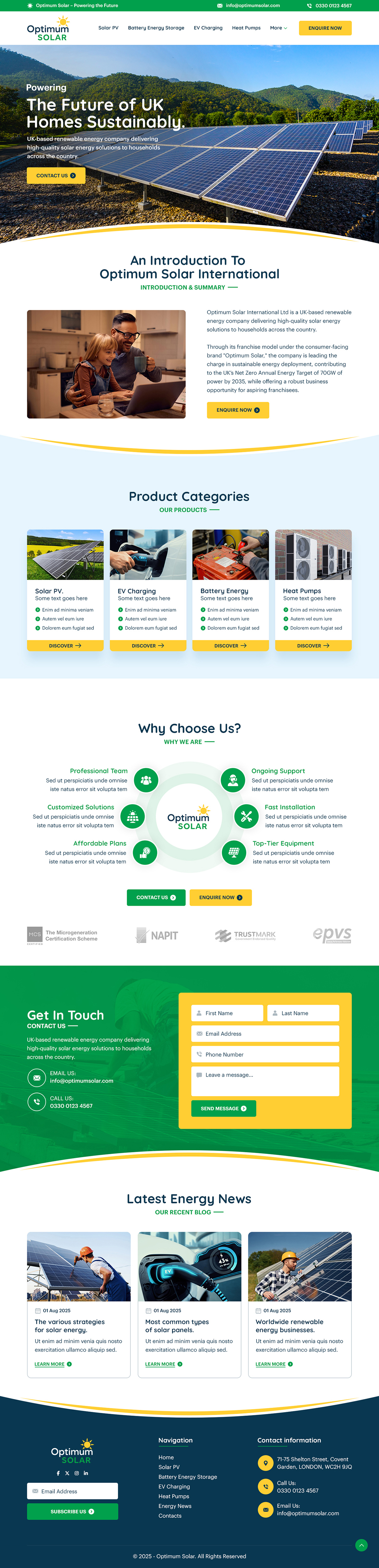 Web-Design von sai.designer87 für Optimum Solar International | Design #36053136