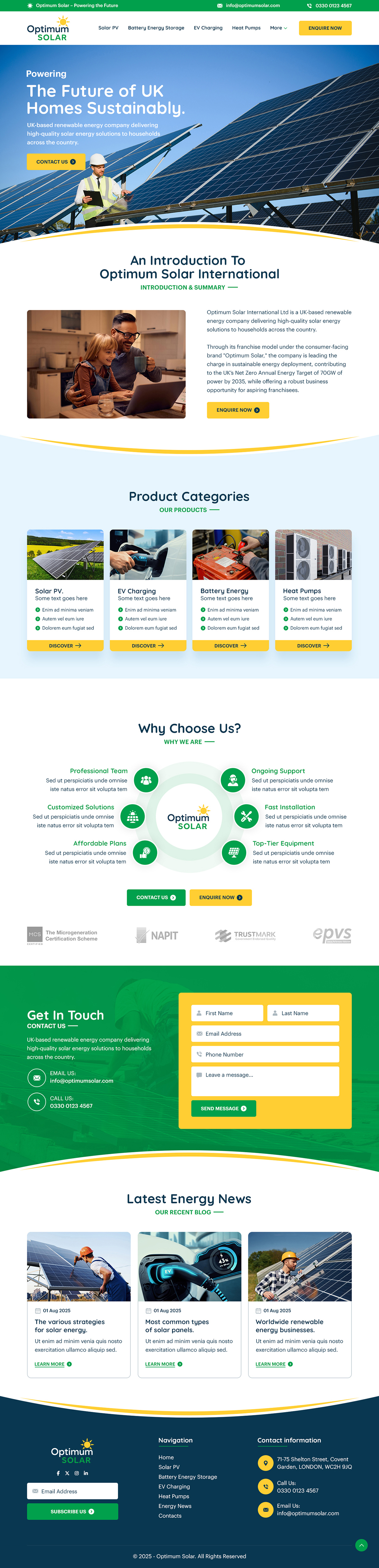 Web-Design von sai.designer87 für Optimum Solar International | Design #36053138