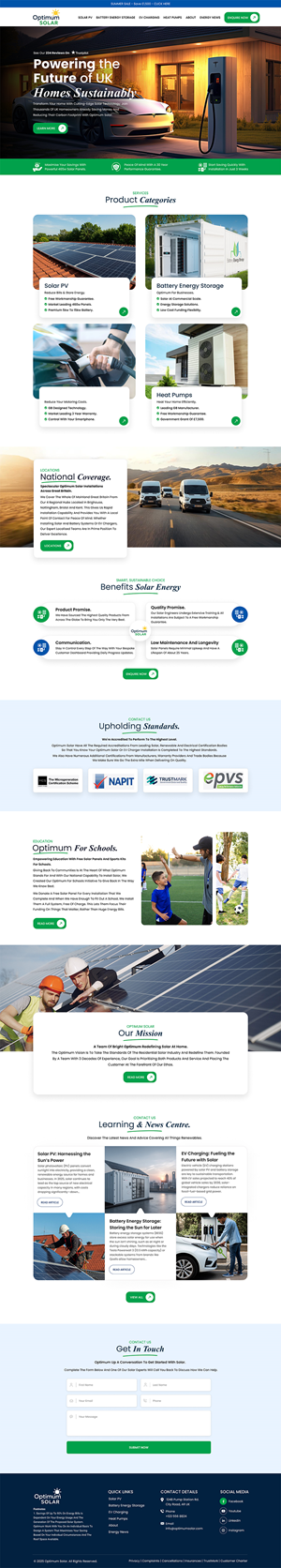 Web Design by hav@tech for Optimum Solar International | Design: #35959943