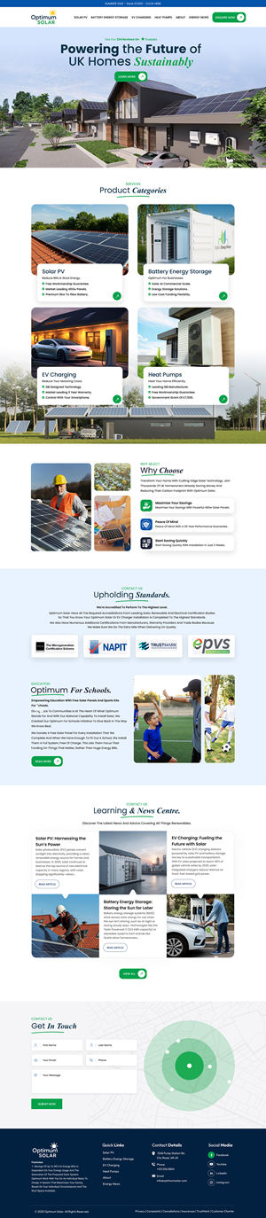 Web Design by hav@tech for Optimum Solar International | Design: #36042579