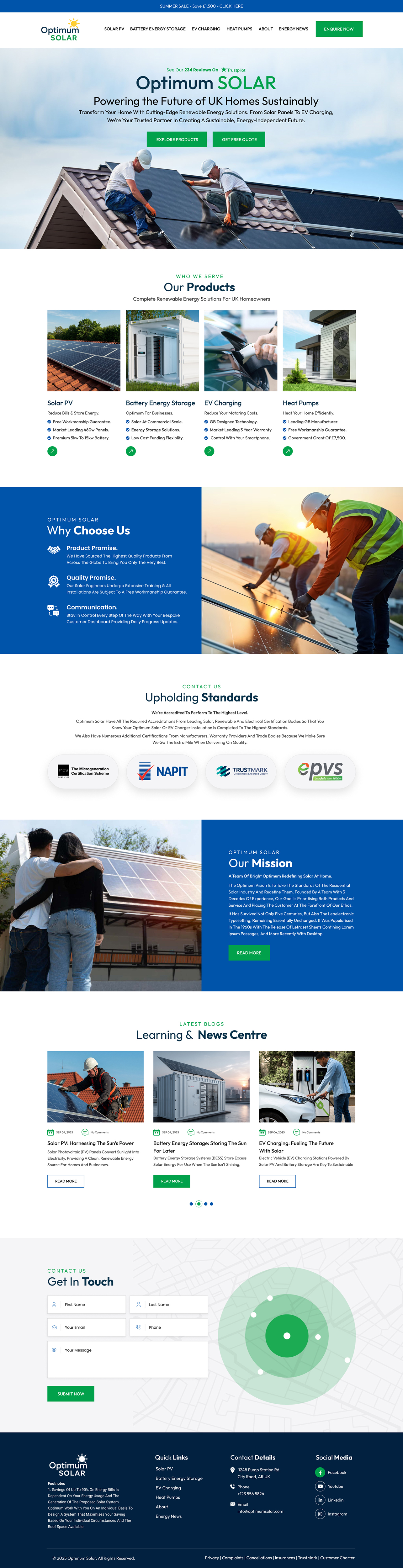 Web Design by hav@tech for Optimum Solar International | Design #36042580