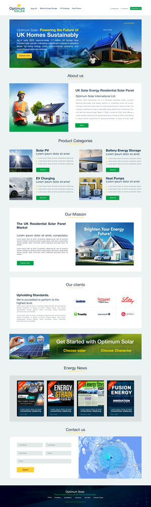 Web Design by Pentacle CodeCanvas for Optimum Solar International | Design #36051190