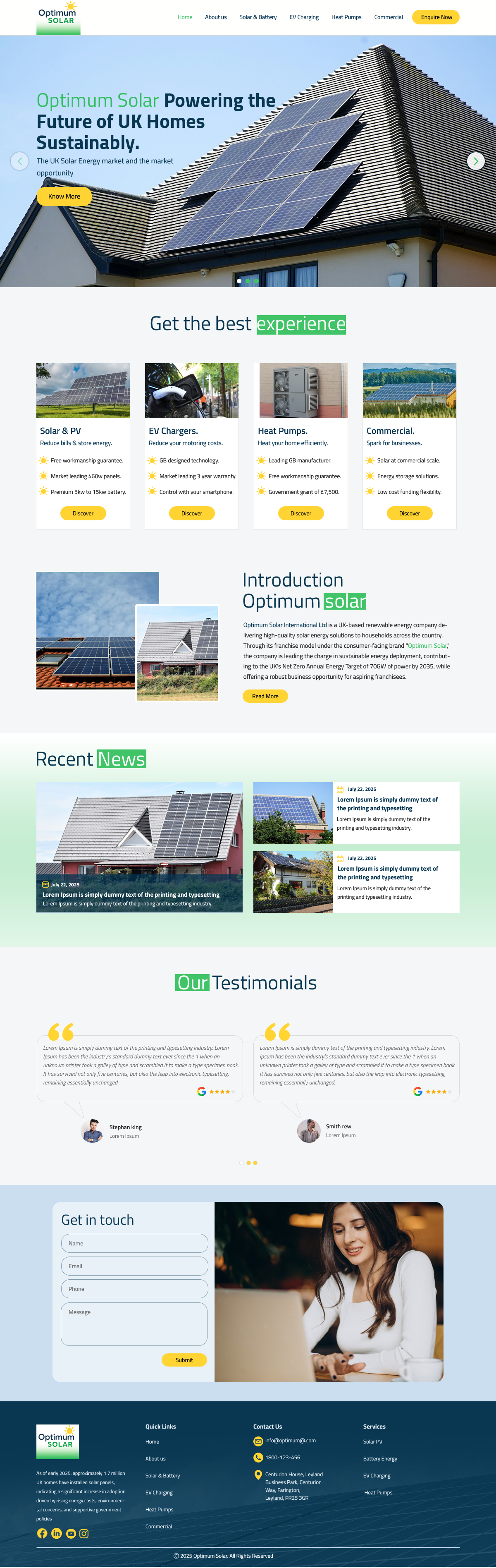 Web-Design von Hukam Solanki für Optimum Solar International | Design #35992355