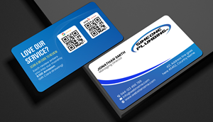 Branded business cards with incentive for reviews in back.