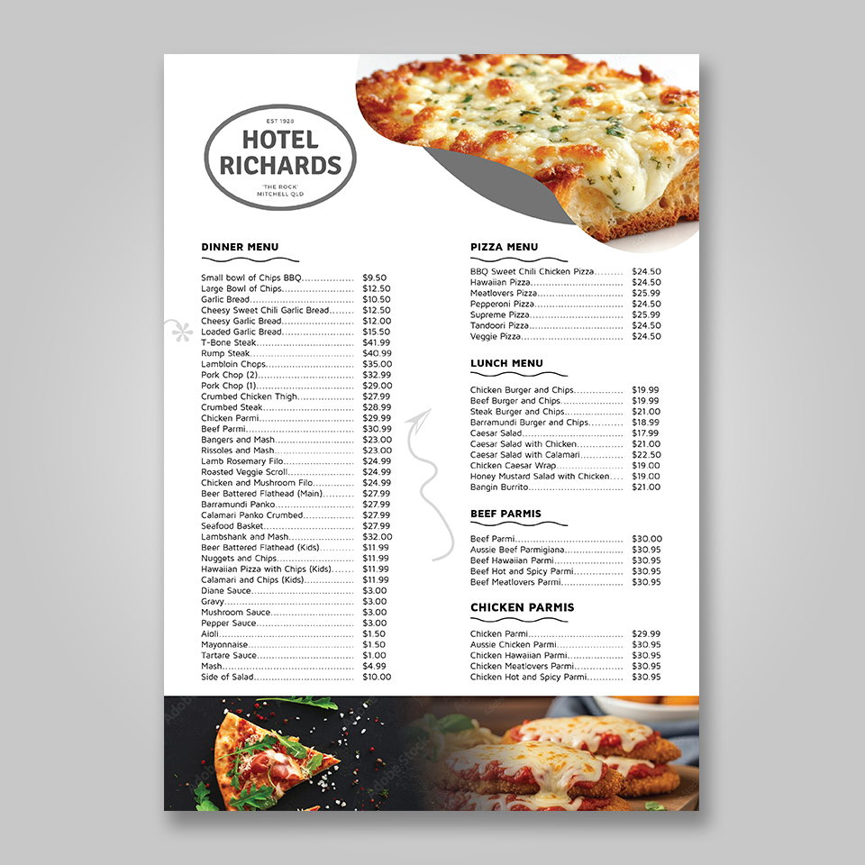 Menu Design by YourLogoMaster for Hotel Richards | Design #35994152
