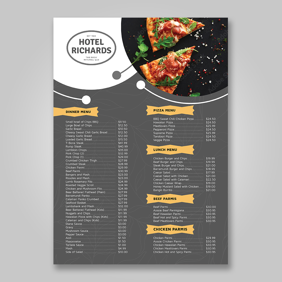 Menu Design by YourLogoMaster for Hotel Richards | Design #35994153