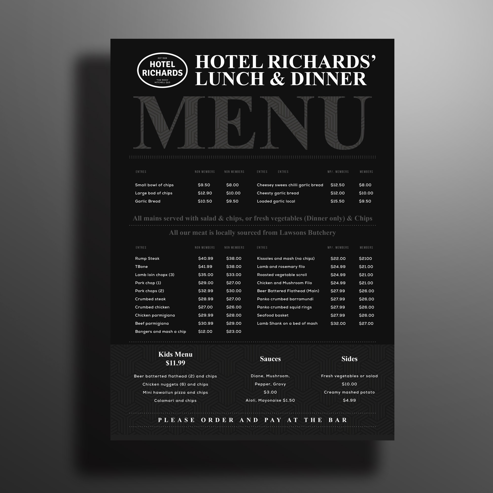 Menu Design by debdesign for Hotel Richards | Design #36007685