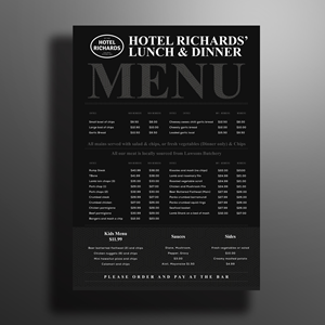 Menu Design by debdesign for Hotel Richards | Design: #36007685