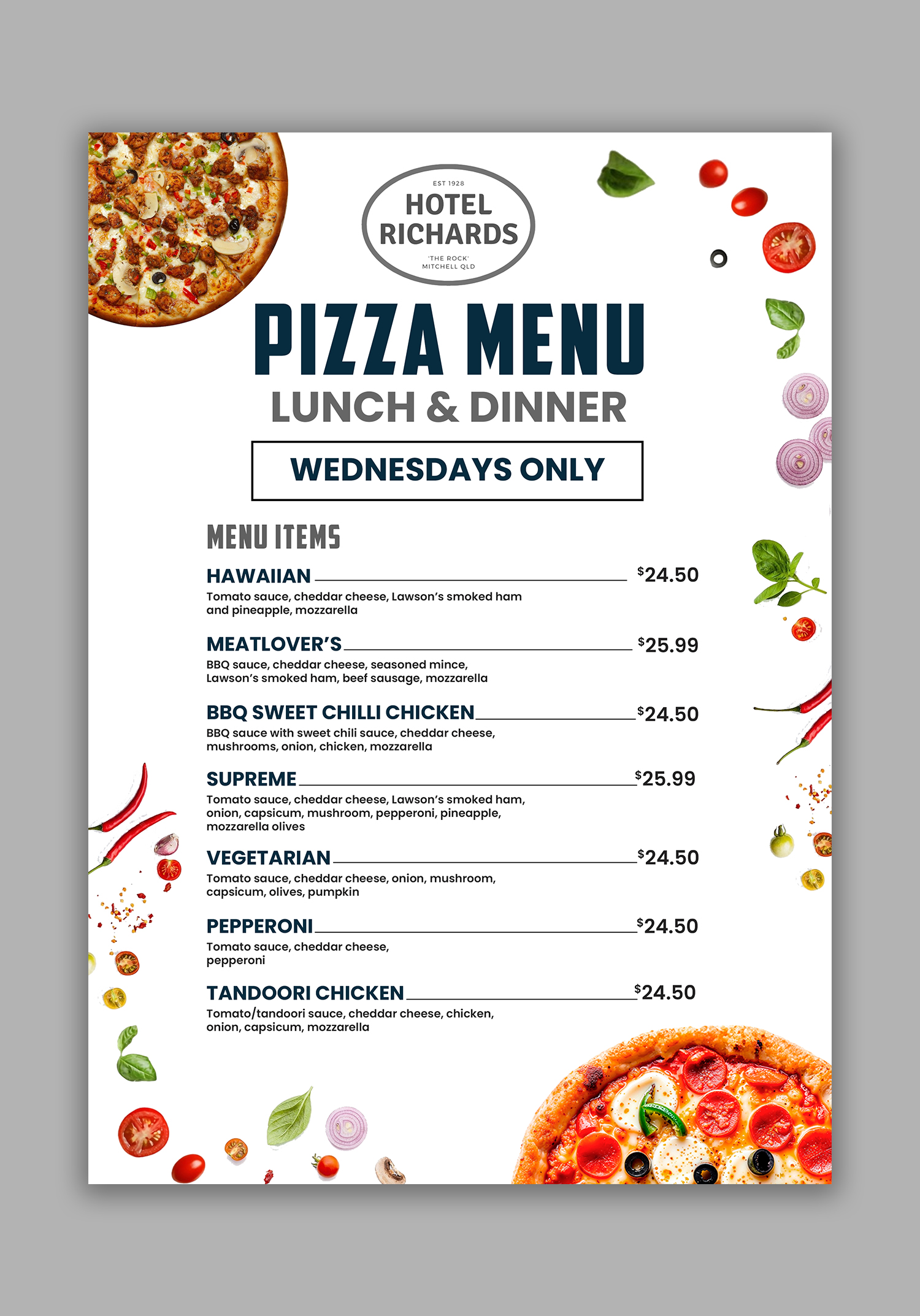 Menu Design by debdesign for Hotel Richards | Design #36007724
