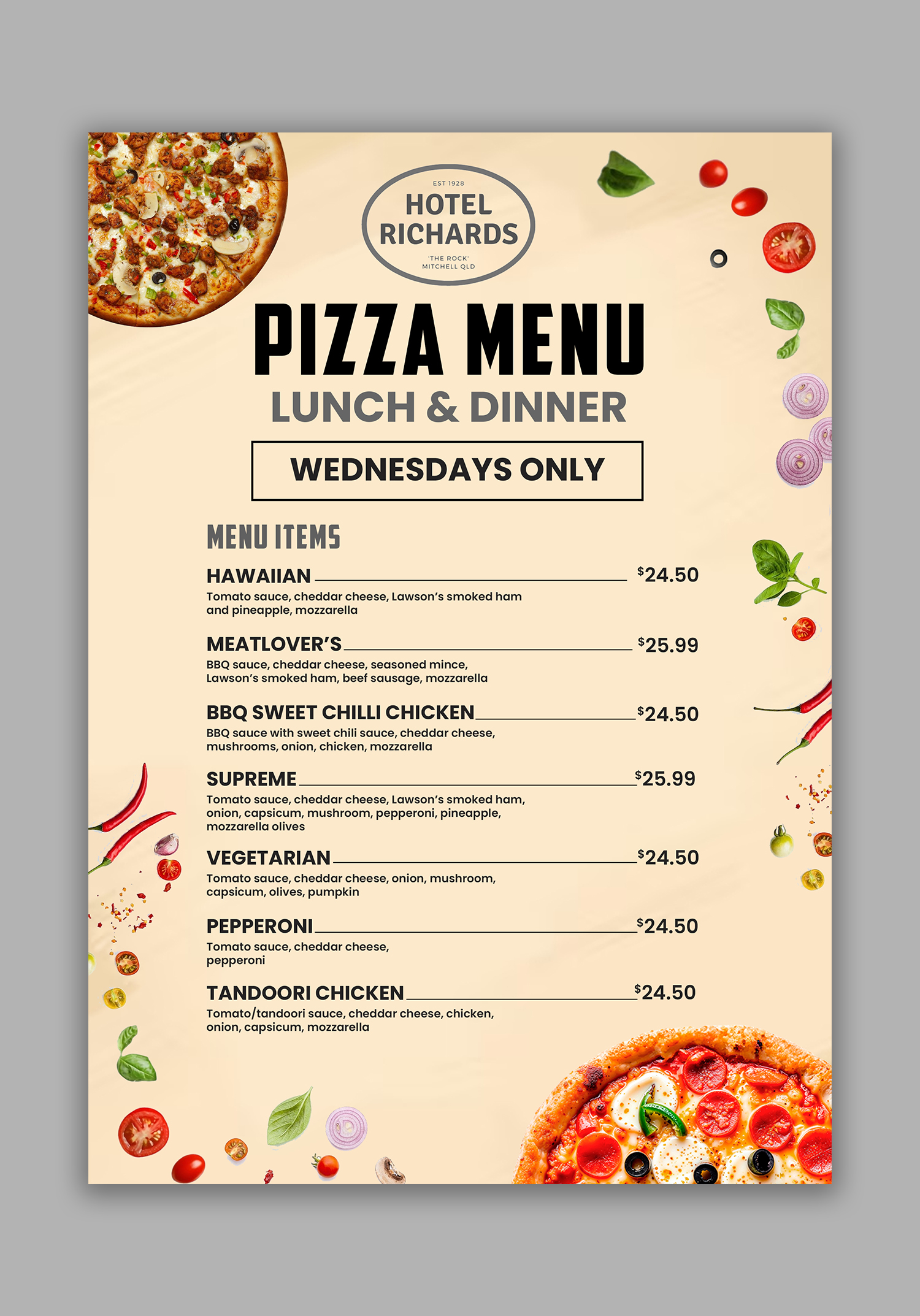 Menu Design by debdesign for Hotel Richards | Design #36007725