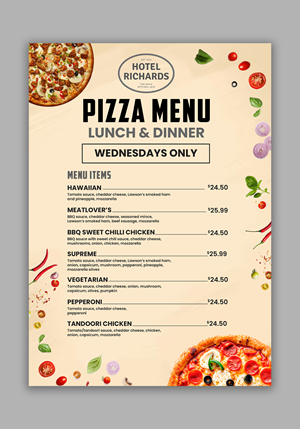 Menu Design by debdesign for Hotel Richards | Design: #36007725