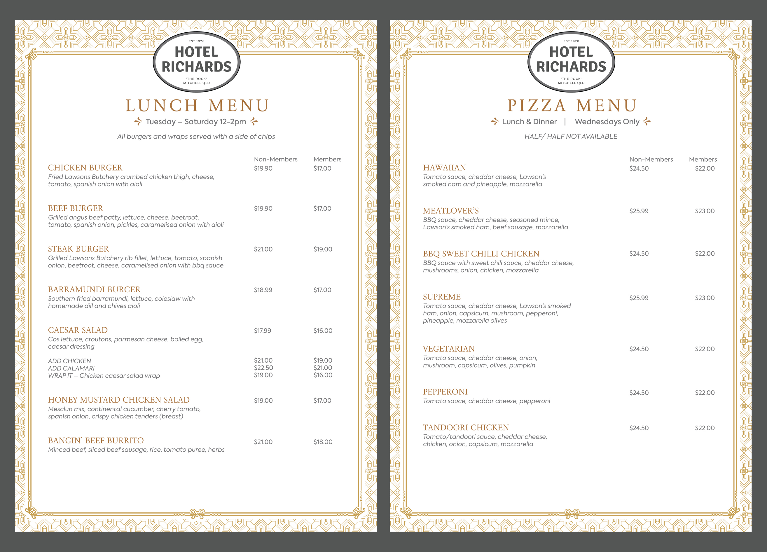 Menu Design by eleven for Hotel Richards | Design #36015106