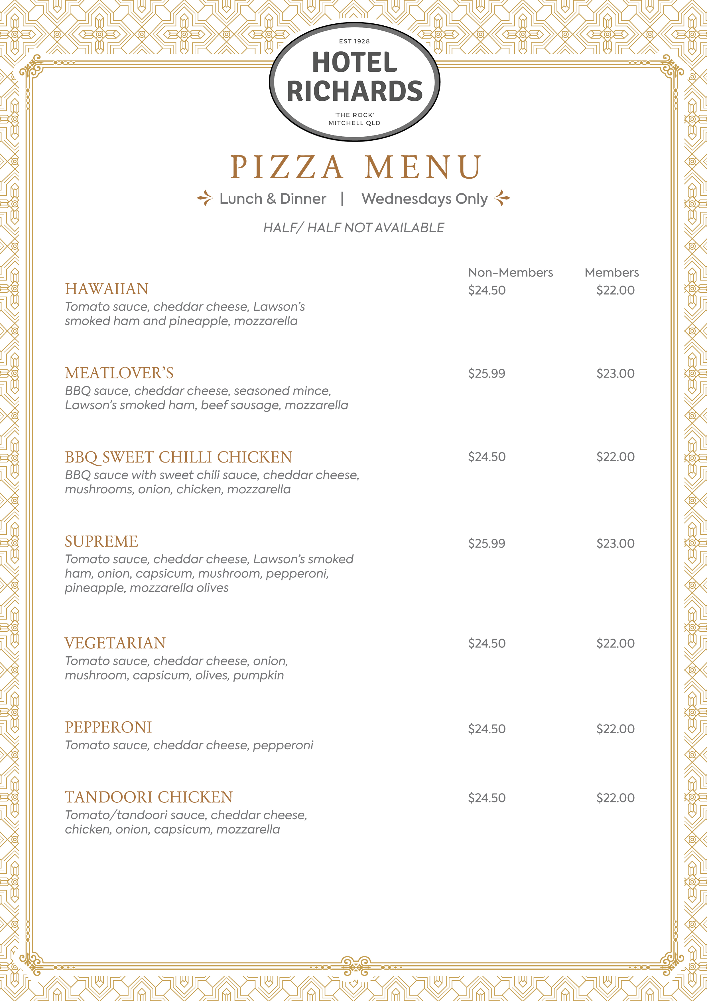 Menu Design by eleven for Hotel Richards | Design #36015113