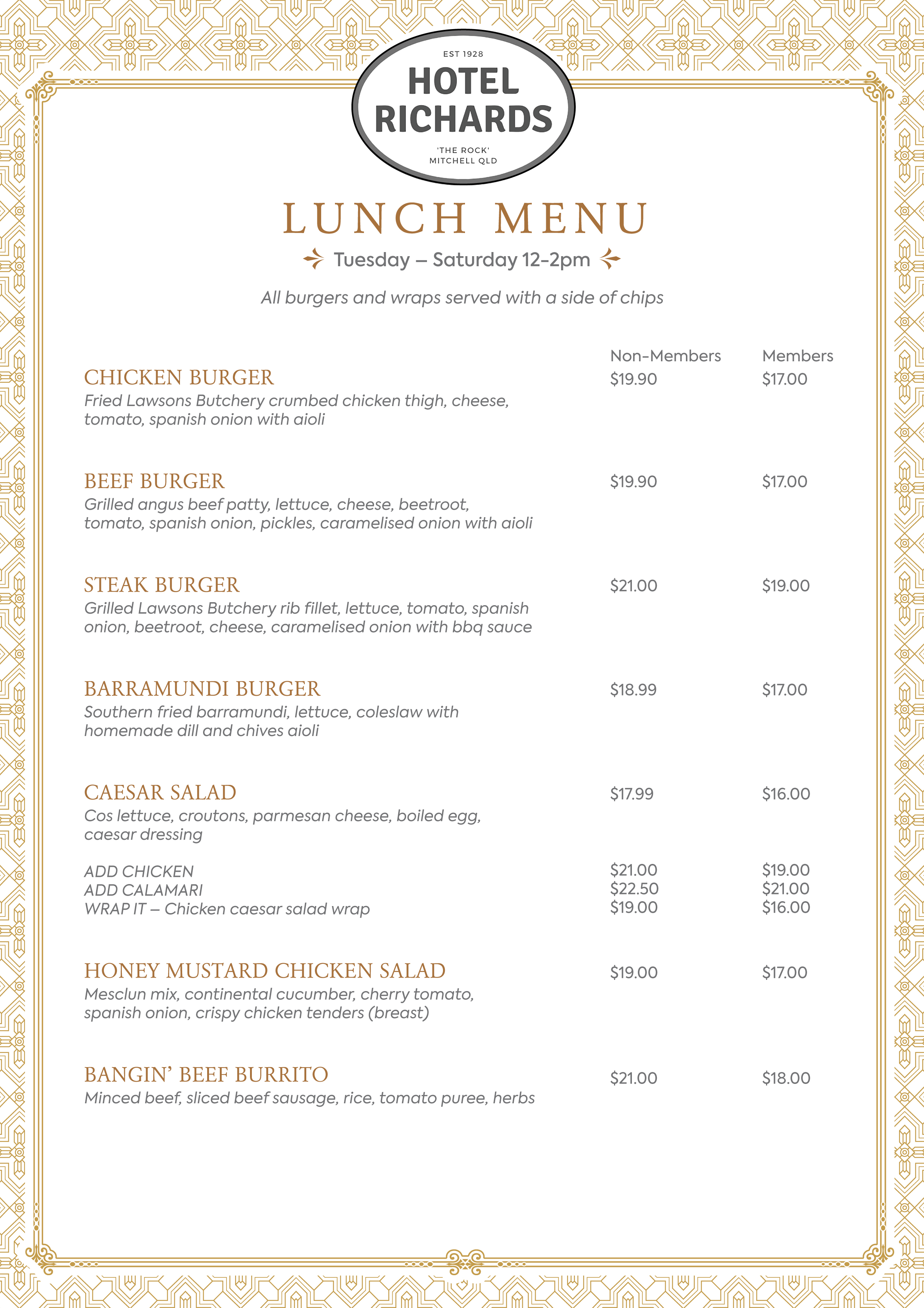 Menu Design by eleven for Hotel Richards | Design #36015114