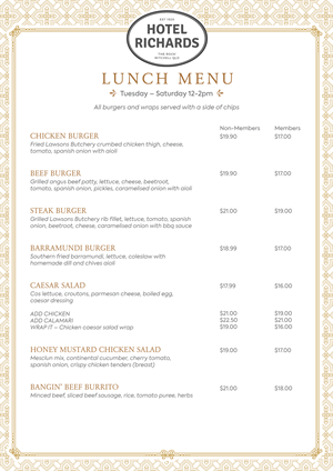 Menu Design by eleven for Hotel Richards | Design: #36015114