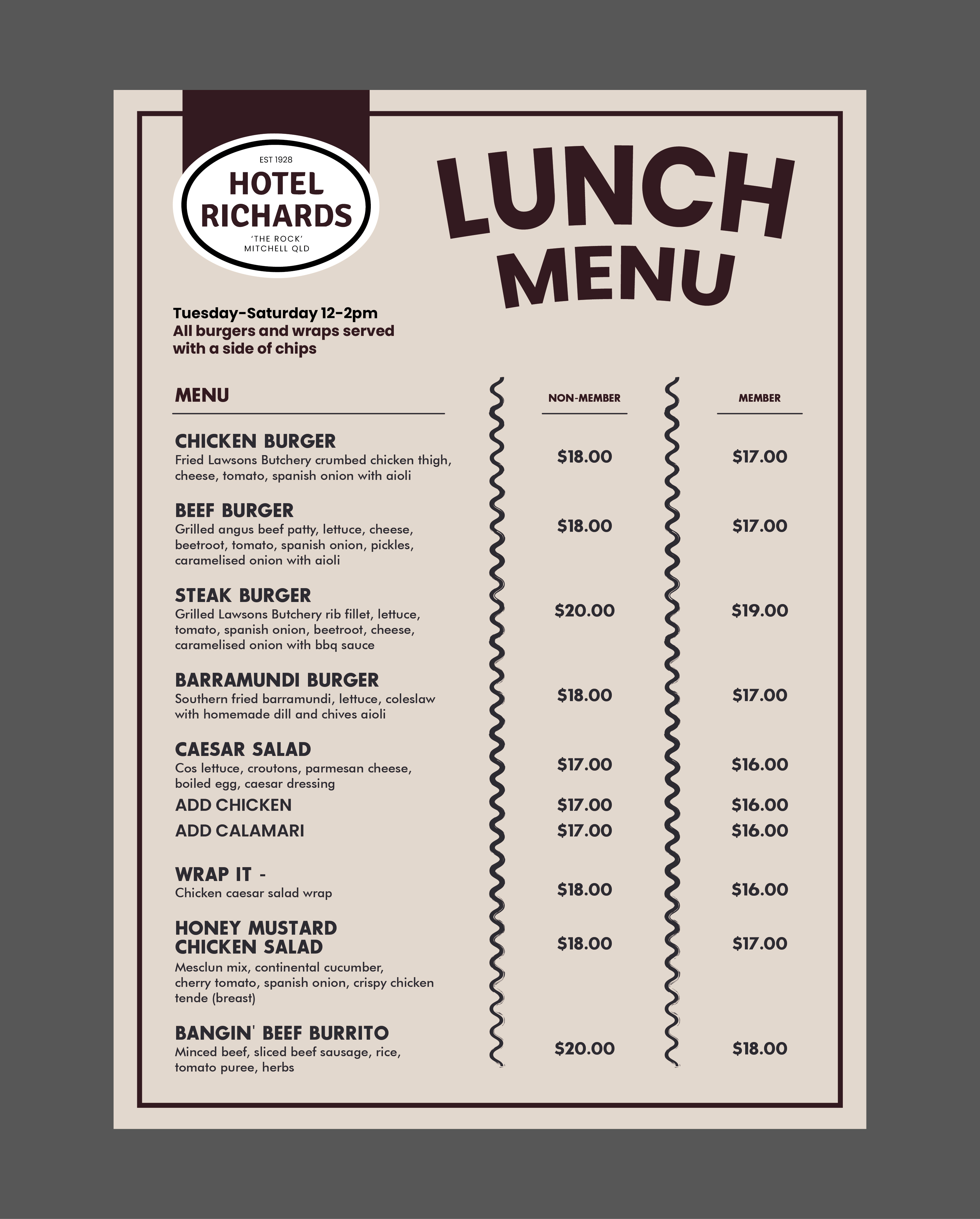 Menu Design by 3Guys for Hotel Richards | Design #35981681