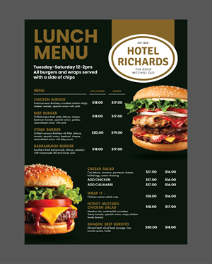 Menu Design by 3Guys for Hotel Richards | Design: #35988007