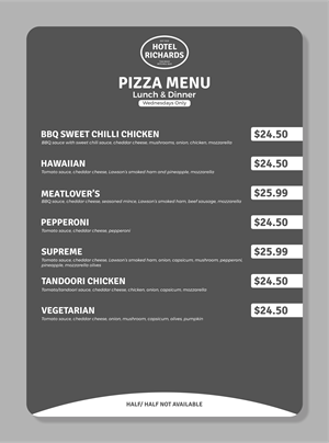 Menu Design by vintana for Hotel Richards | Design: #35992137