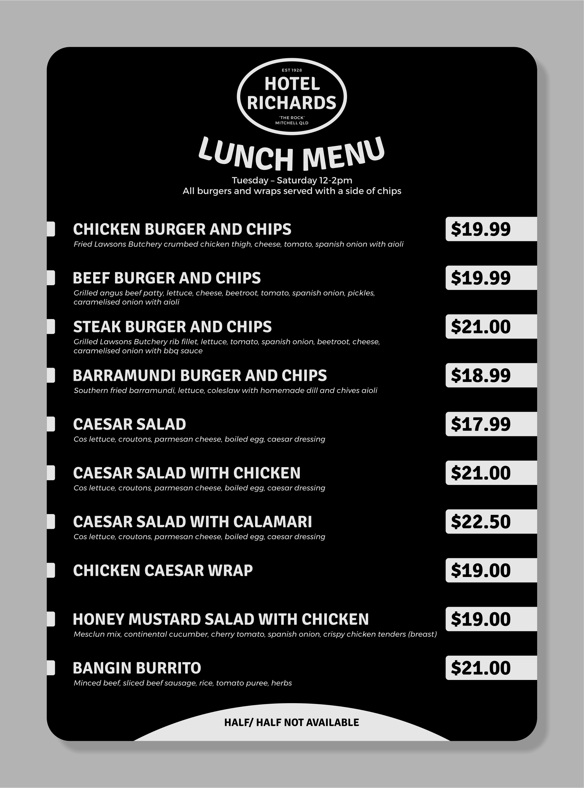 Menu Design by vintana for Hotel Richards | Design #35992506