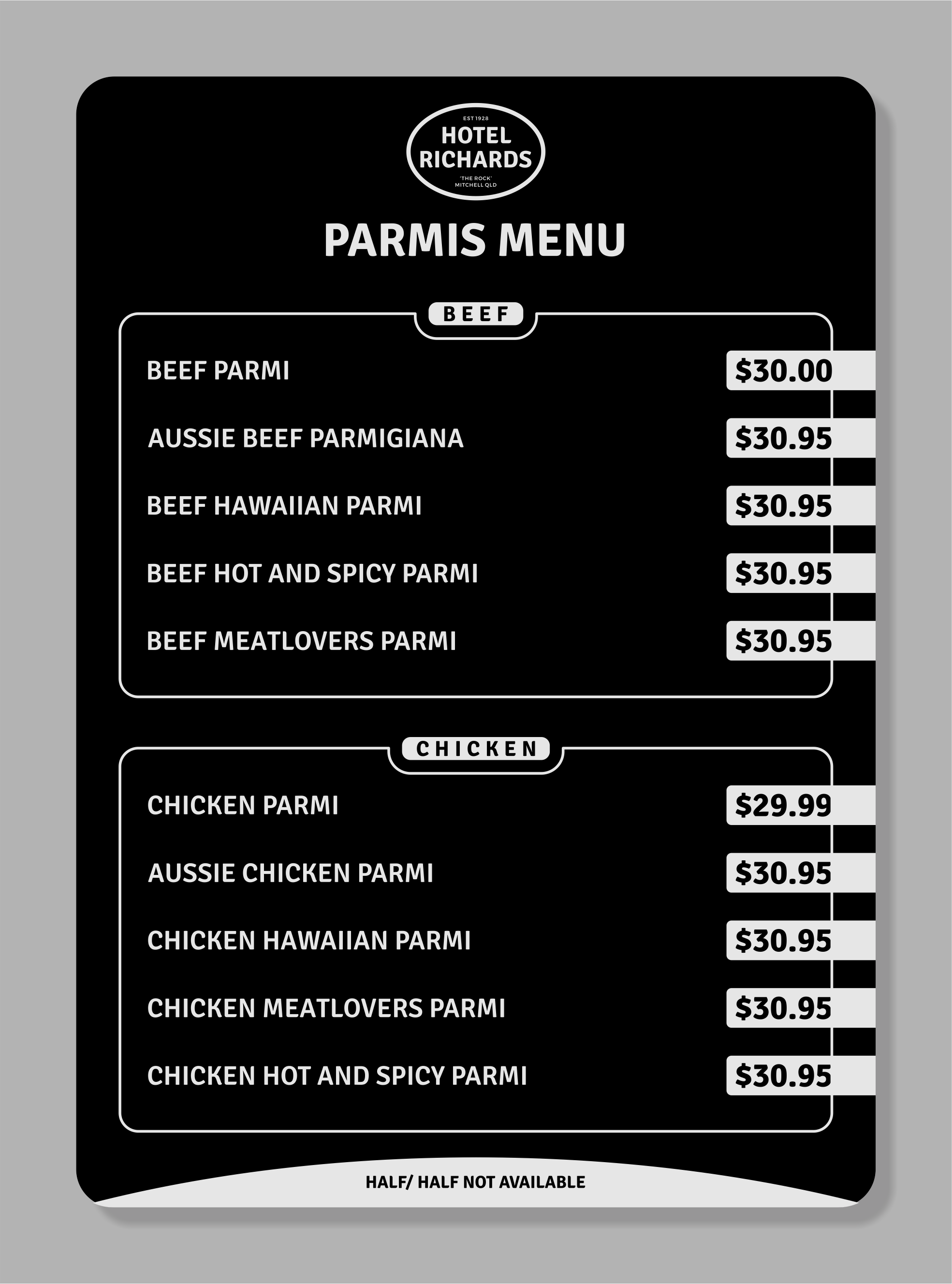 Menu Design by vintana for Hotel Richards | Design #35992682