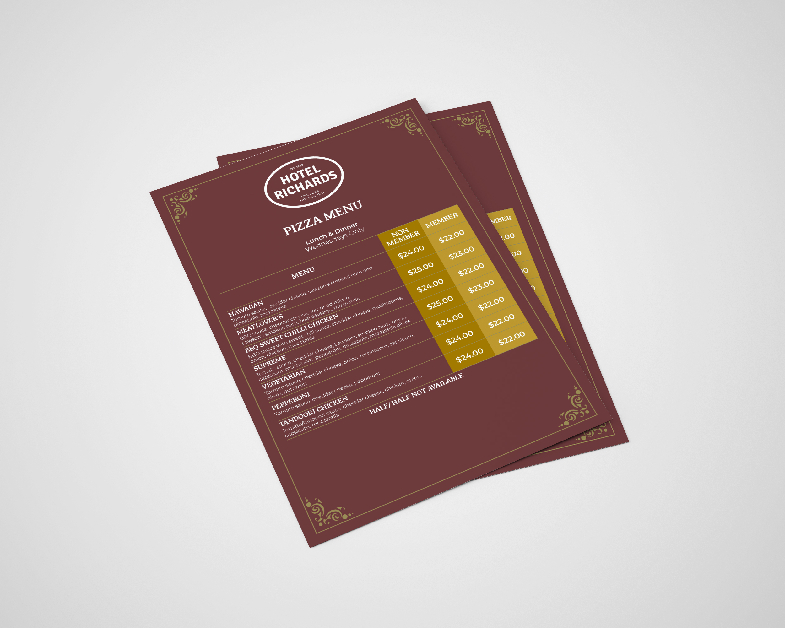 Menu Design by barinix for Hotel Richards | Design #35995410