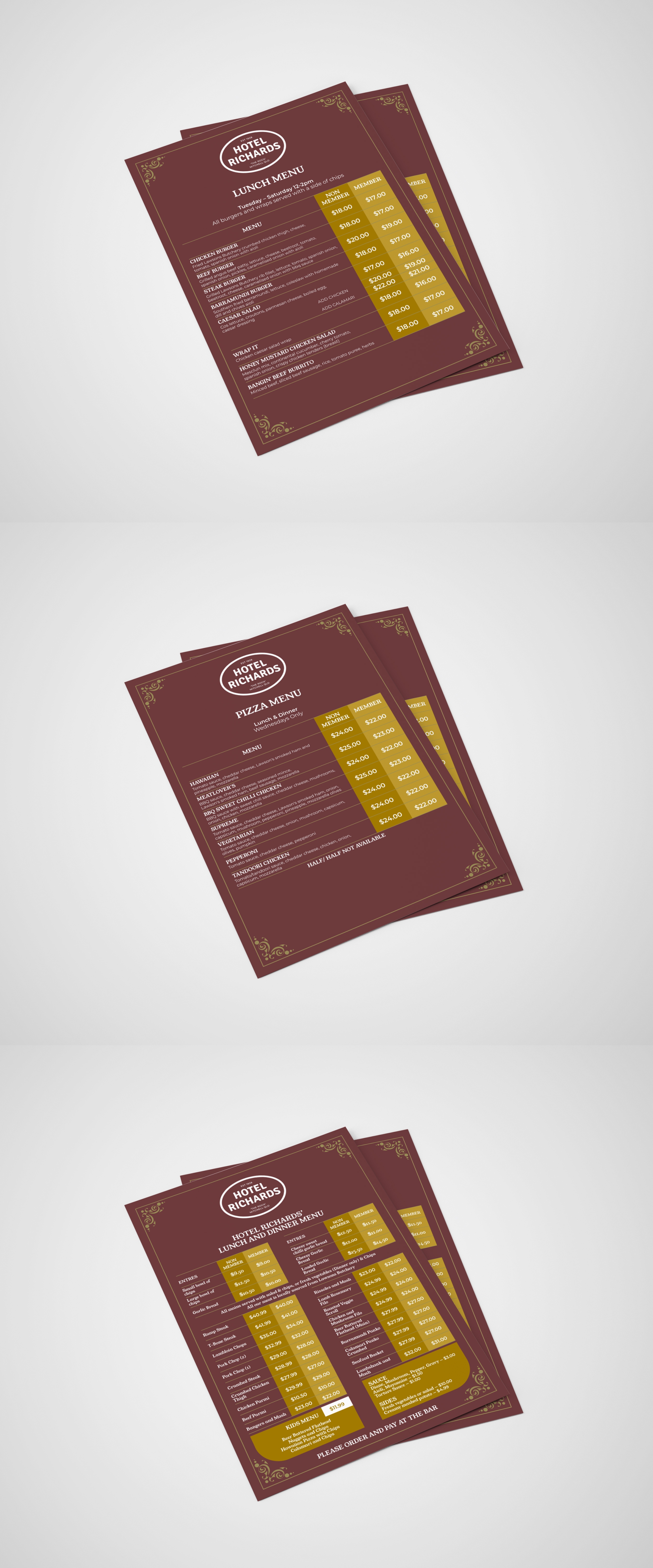 Menu Design by barinix for Hotel Richards | Design #36032703