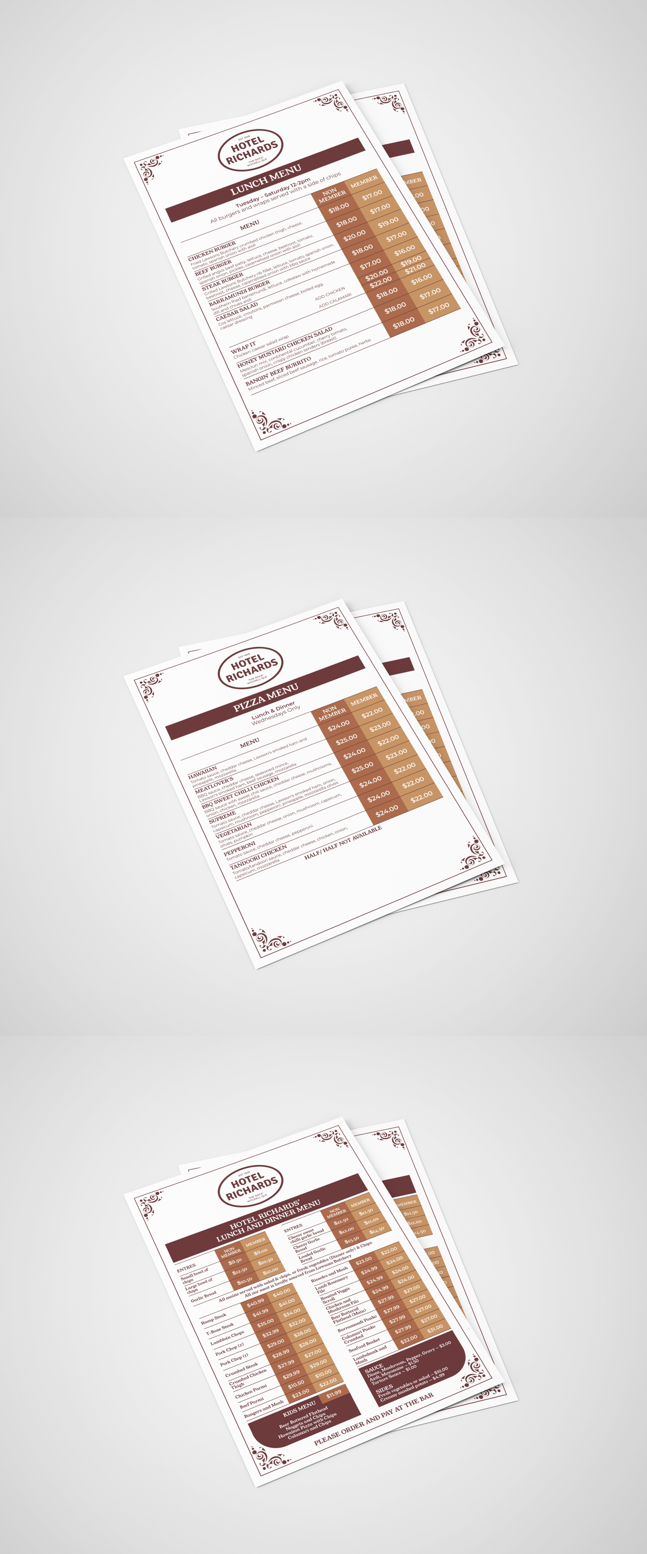 Menu Design by barinix for Hotel Richards | Design #36032706
