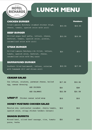 Menu Design by Vibhavana91 for Hotel Richards | Design: #36019382